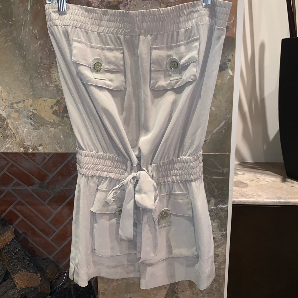 bebe strapless silk top